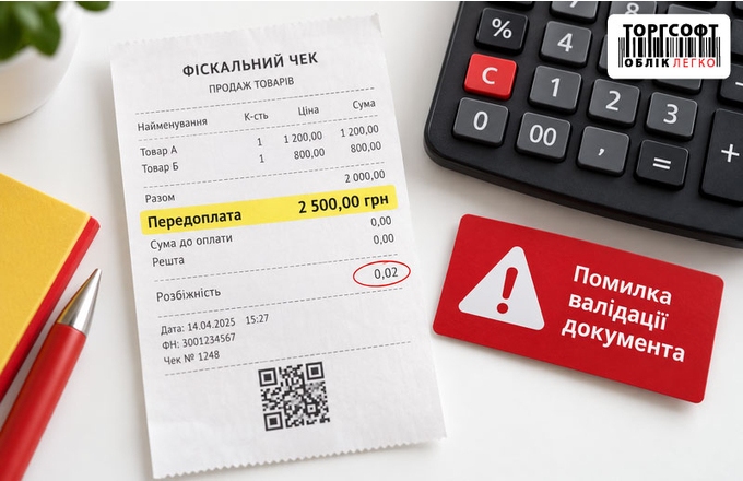 «Попередня оплата» на кілька копійок у чеку ПРРО: як знайти причину округлення