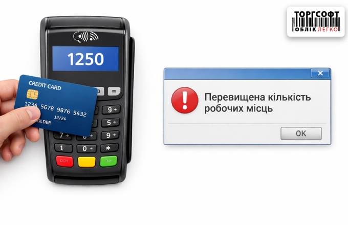 Помилка «Перевищена кількість робочих місць» при роботі з банківським терміналом