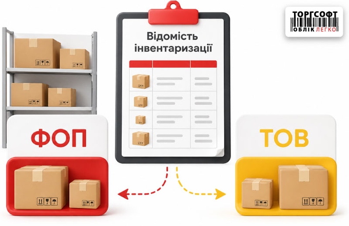 Інвентаризація за підприємствами: як розділити залишки між ФОП і ТОВ