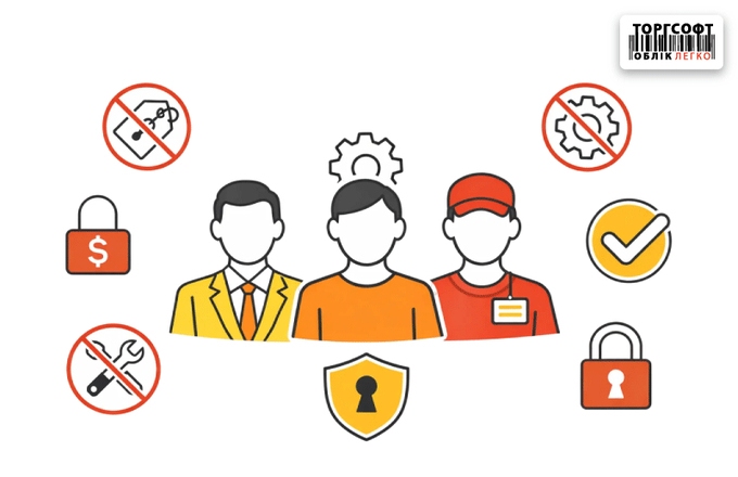 How to set up restrictions on access rights for sellers in a chain of stores