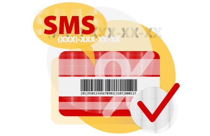 SMS verification of the discount card