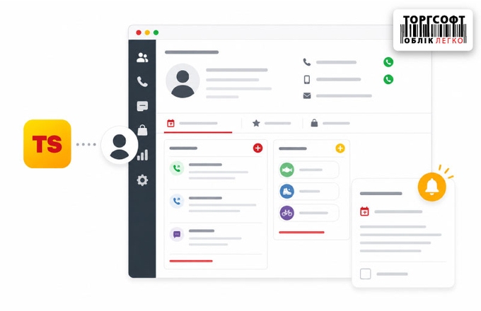 CRM v klientskej karte Torgsoft: ako zaznamenávať kontakty, nastavovať pripomienky a používať záujmy