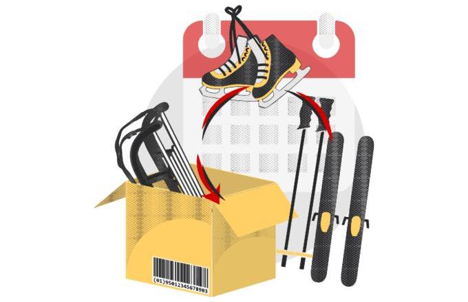 Packing goods into a box for seasonal storage