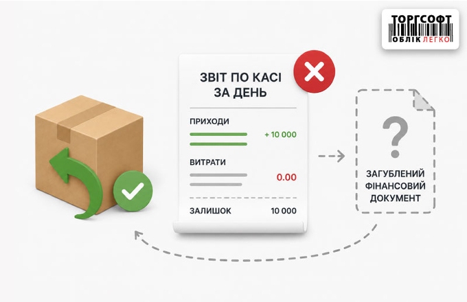 Тауарлар қайтарылды, бірақ ақша «Күнделікті кассалық есепте» көрсетілмеген: біз жоғалған қаржылық құжатты іздеп жатырмыз