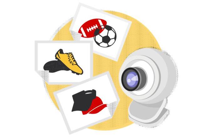 Photographing goods using a webcam