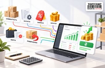 Розрахунок прибутку: собівартість, витрати, знижки, бонуси, борги та повернення