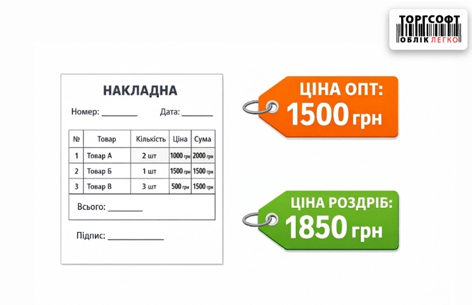 Налаштування накладної з оптовою та роздрібною ціною