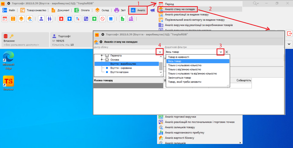 Warehouse status analysis
