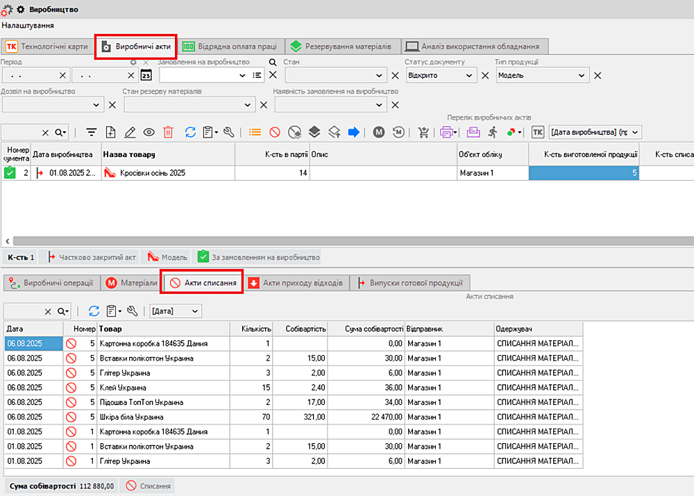 &ldquo;Write-off acts&rdquo;