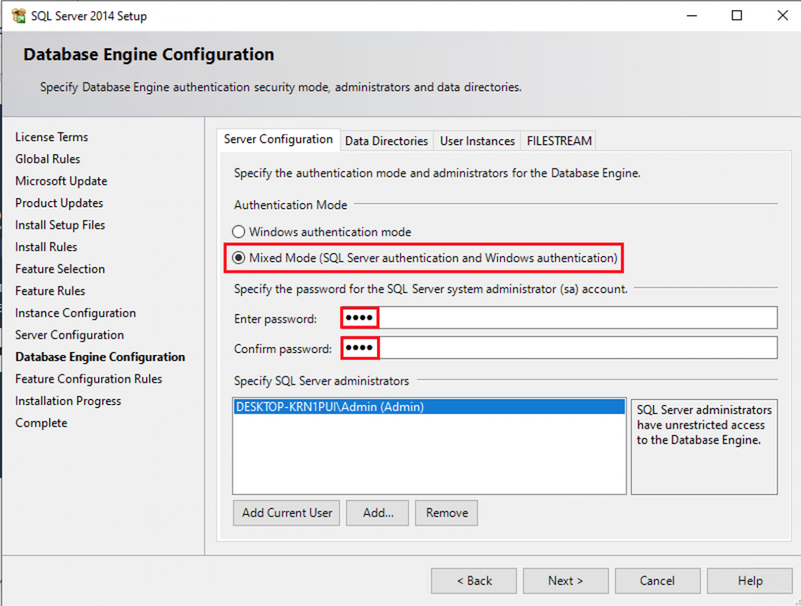 Configurarea accesului la SQL Server