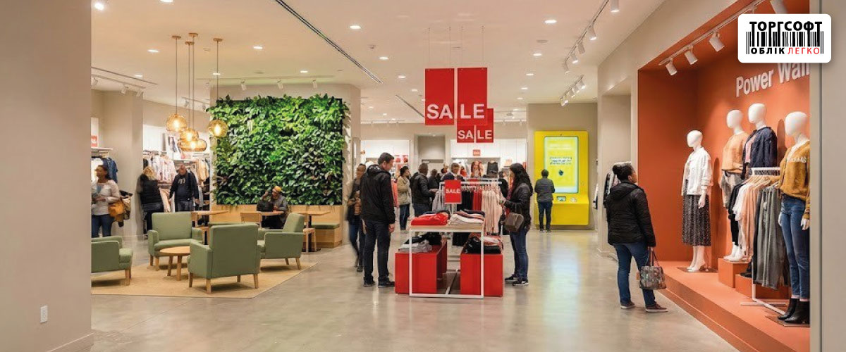 Color in a store interior