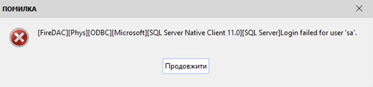 Error Login failed for user sa / SQL Server