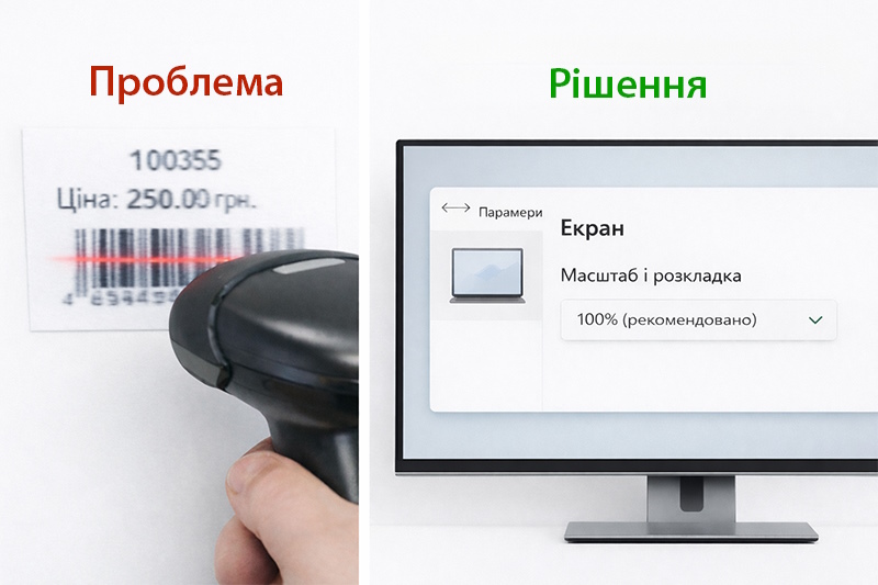 Встановити масштаб екрана 100%