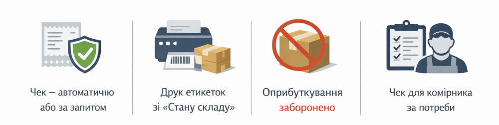 Друк чеків і етикеток