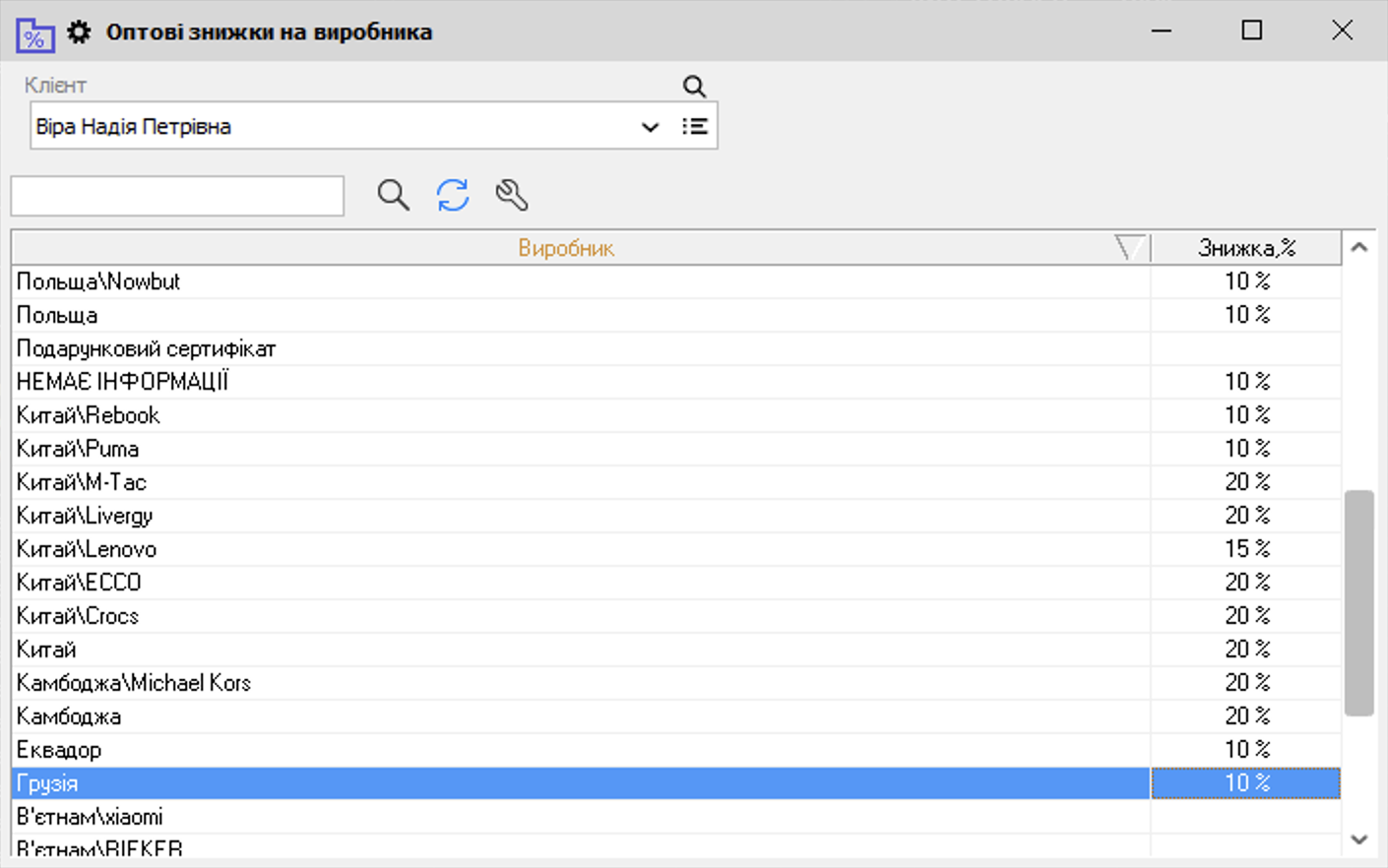 Көтерме жеңілдіктер өндіруші бойынша