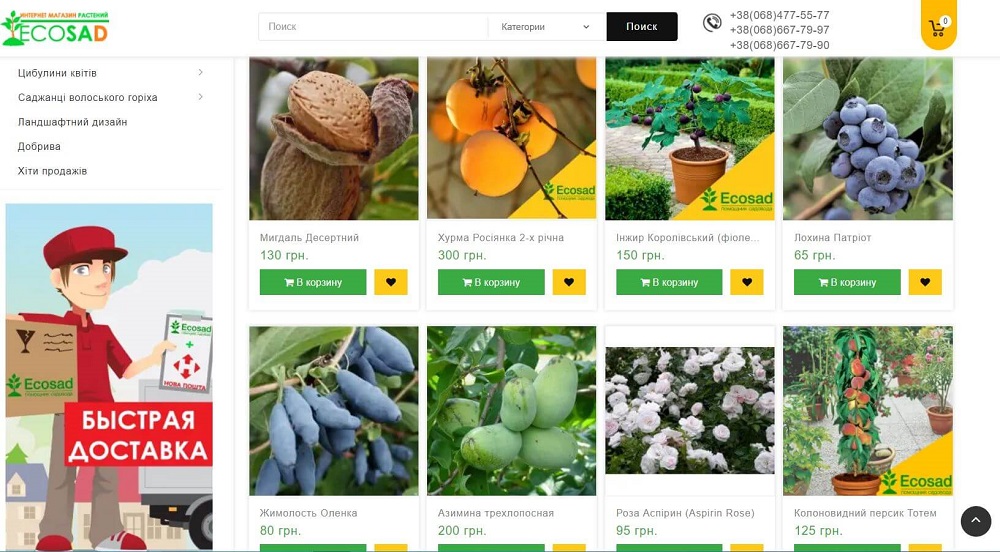 магазин насіння Екосад