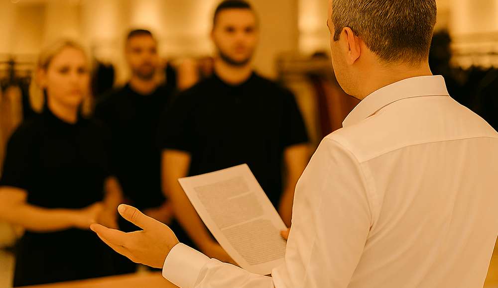 Дүкен персоналына арналған нұсқаулық үлгісі