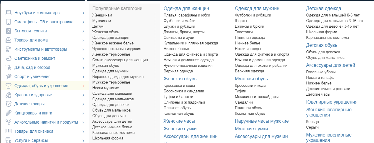 Arborele de tipuri de produse Rozetka | Torgsoft
