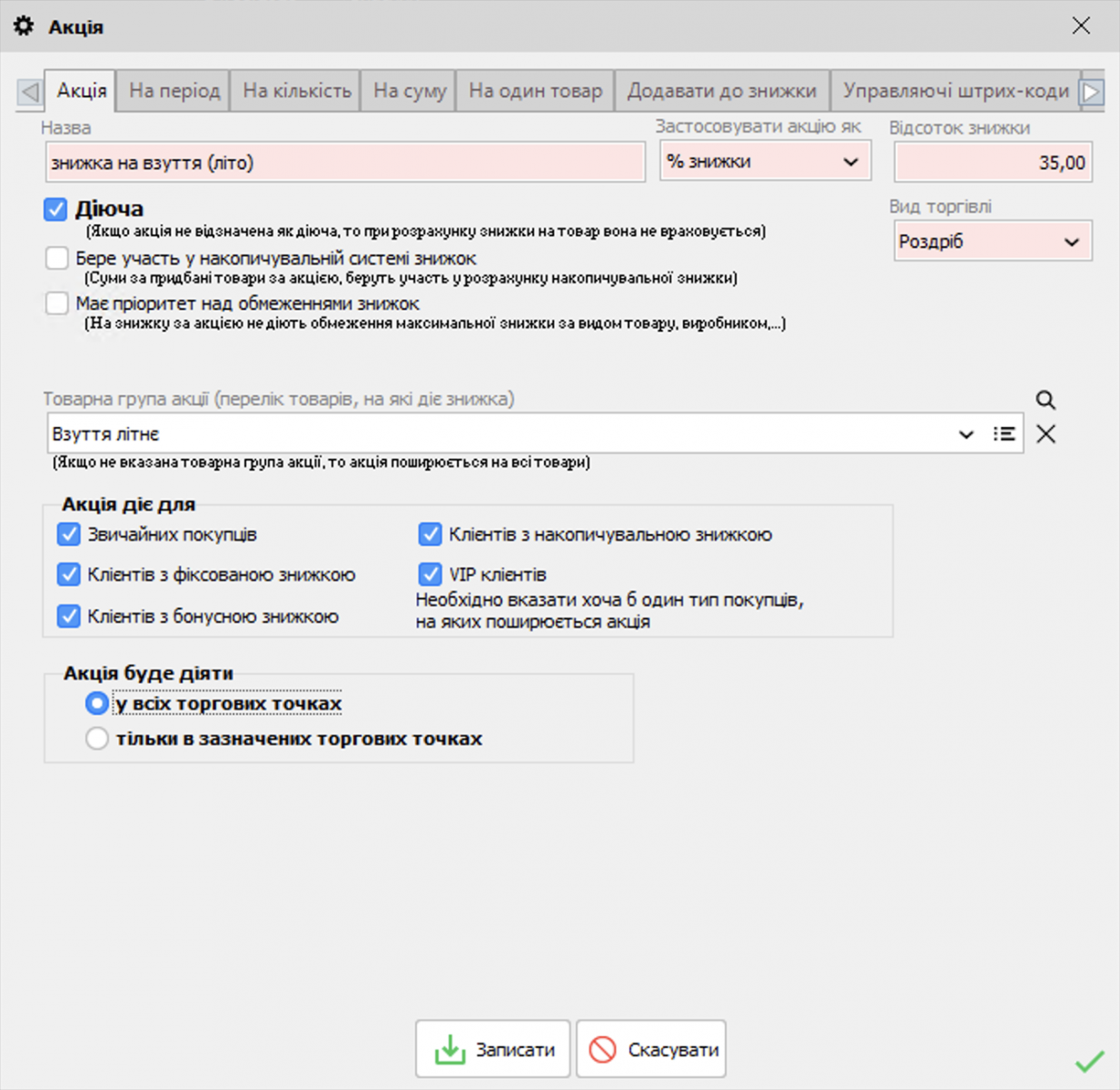 Використання товарних груп