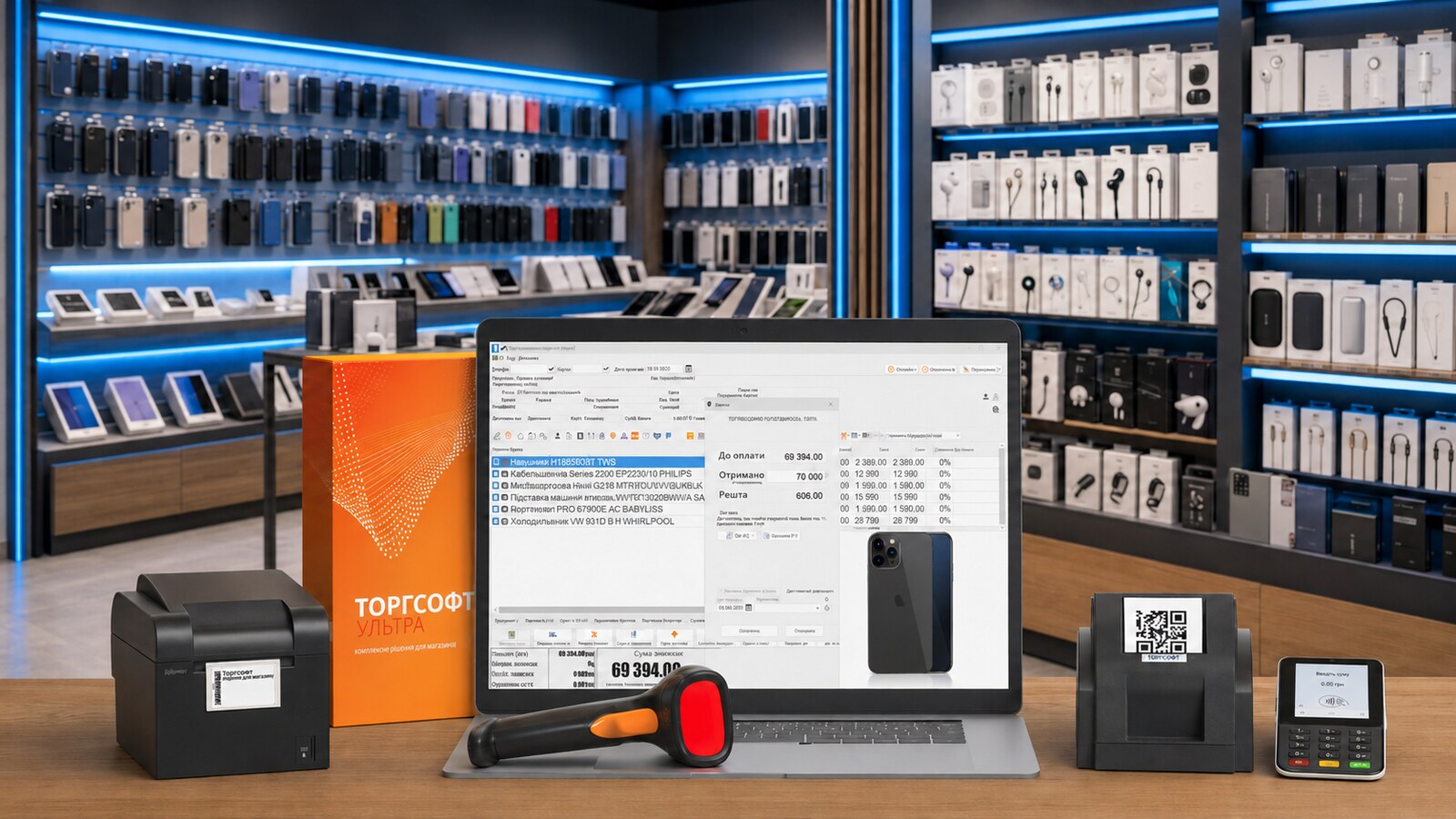 Automatizarea magazinului de telefoane mobile &icirc;n Torgsoft: casă, smartphone-uri și accesorii