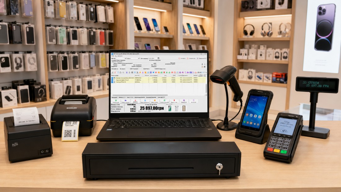Set de echipamente pentru automatizarea unui magazin retail